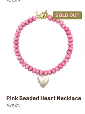 Logan Tay 💕 SOLD OUT beaded pink heart necklace